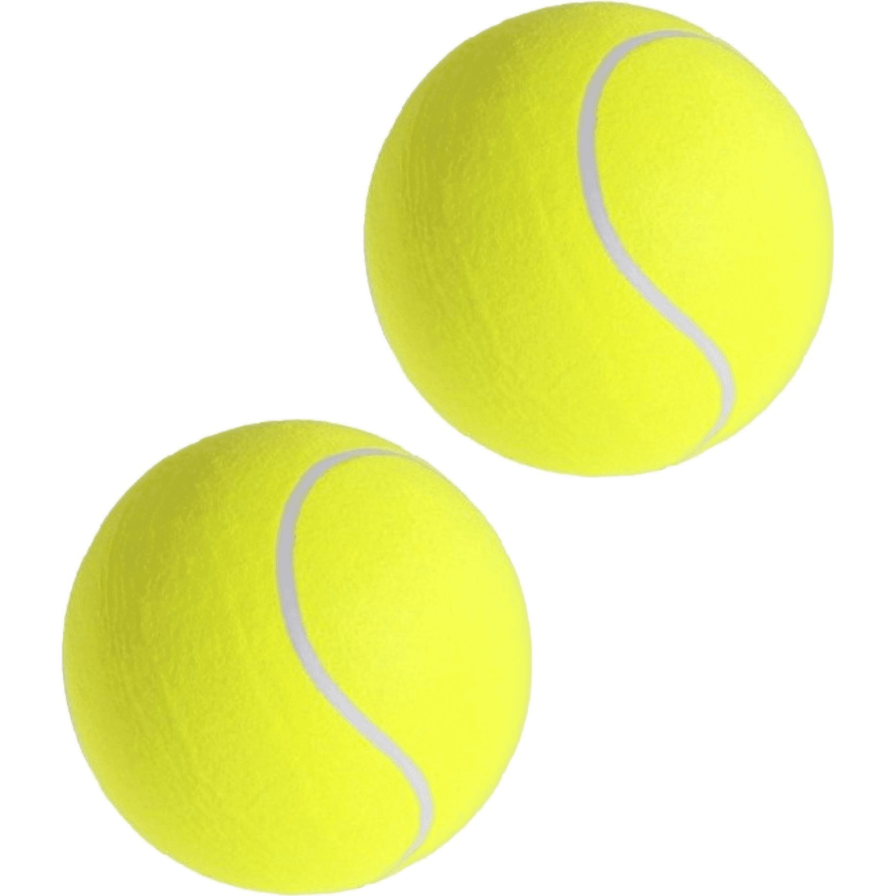 2x Mega tennisballen XXL geel 22 cm speelgoed/sportartikelen