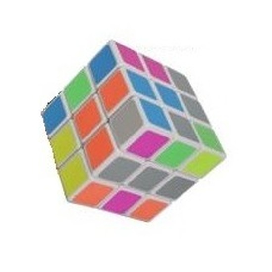 Gekleurde puzzel kubus 6 cm