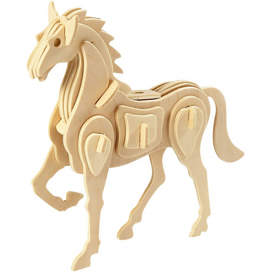 Houten 3D puzzel  boerderijdieren paard