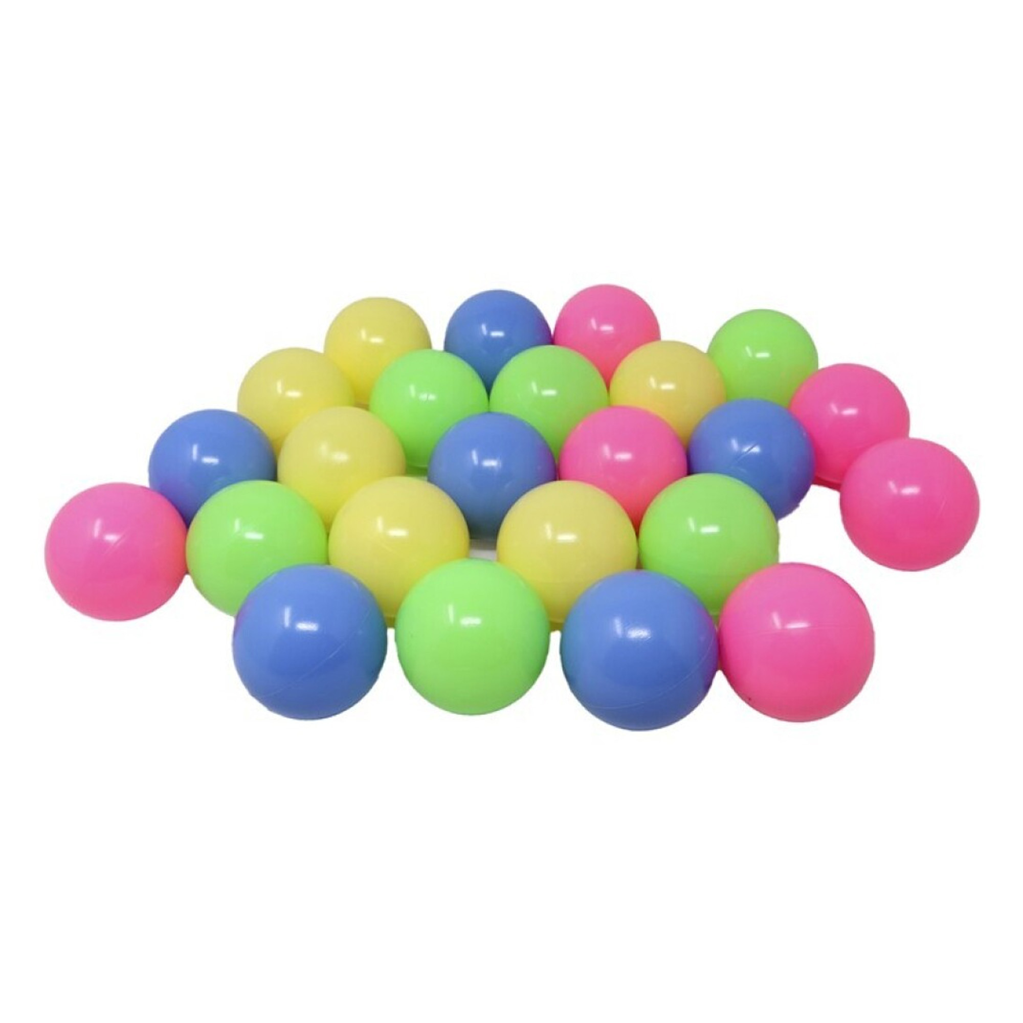 Kunststof ballenbak ballen - felle vrolijke kleuren - 48x stuks - ca 6 cm