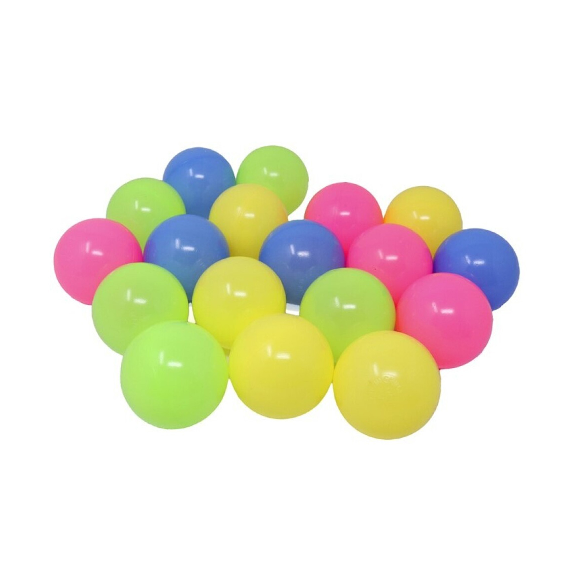Kunststof ballenbak ballen - felle vrolijke kleuren - 54x stuks - ca 6 cm