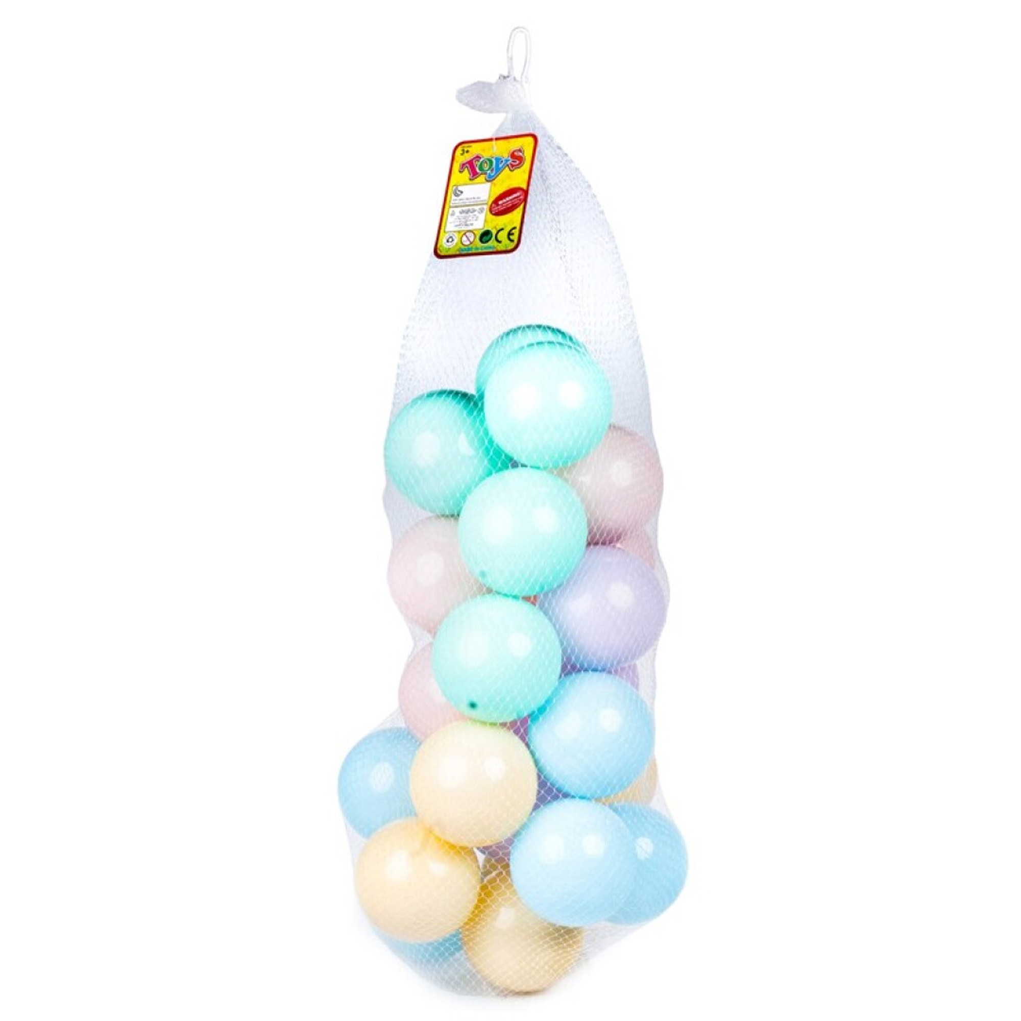 Kunststof ballenbak ballen - pastel kleuren - 48x stuks - ca 7,5 cm