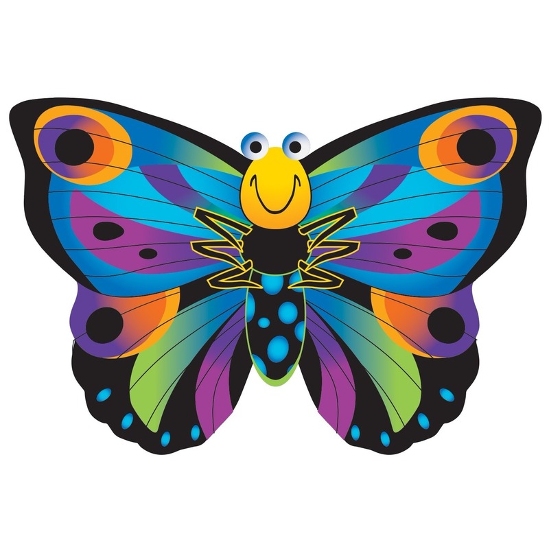 Speelgoed vlieger gekleurde vlinder 76 x 112 cm