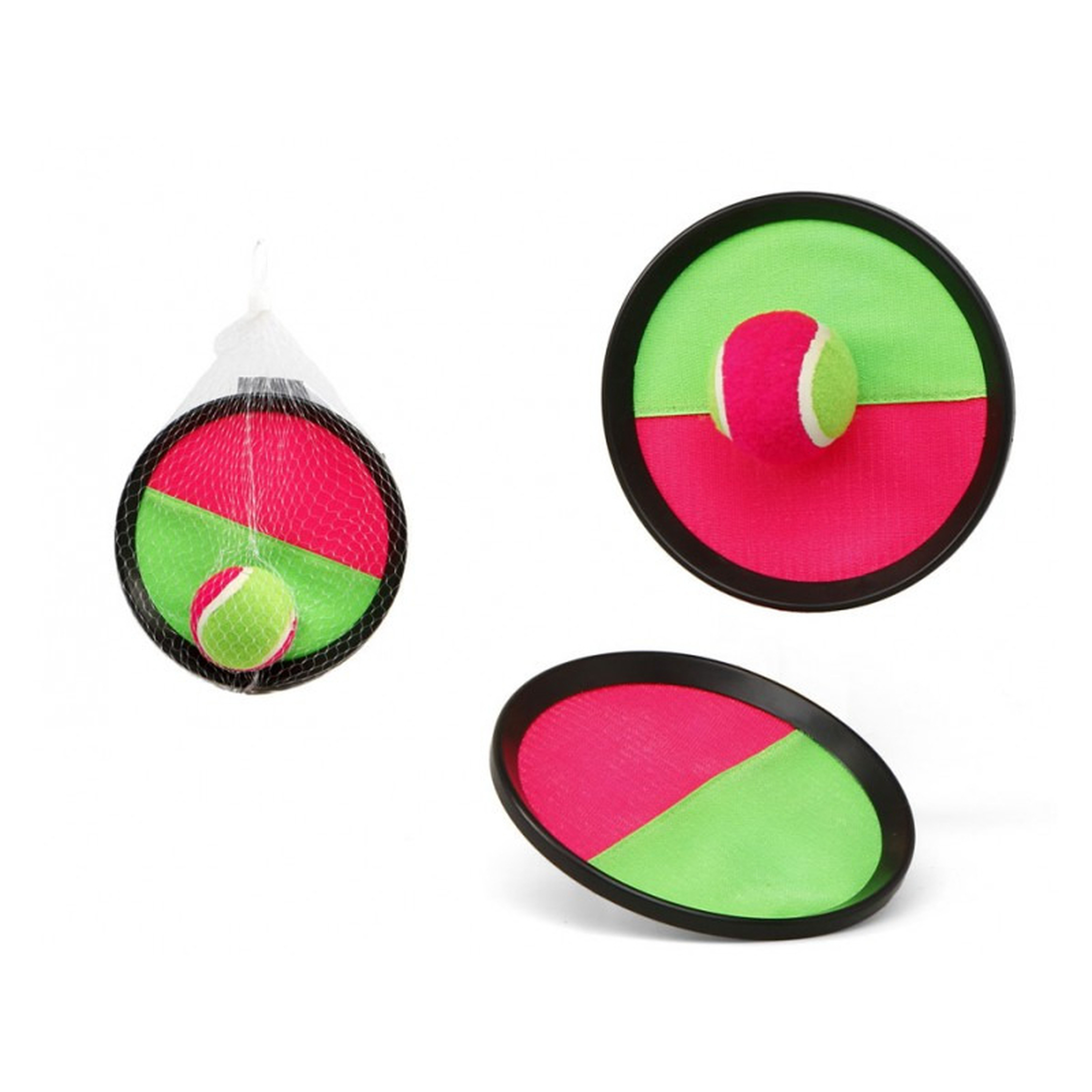 Vangbalspel met klittenband roze/groen 19 cm