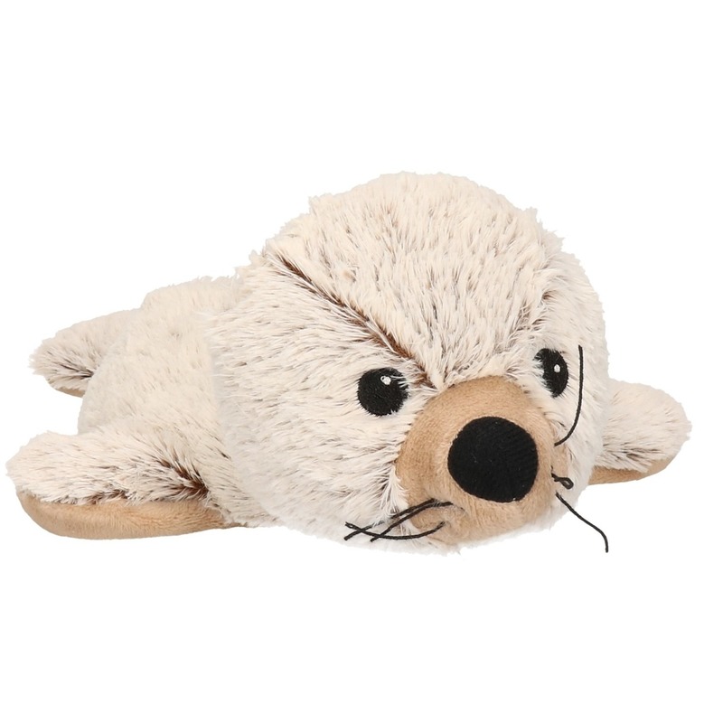 Warmteknuffel zeehond bruin - creme 31 cm knuffels kopen