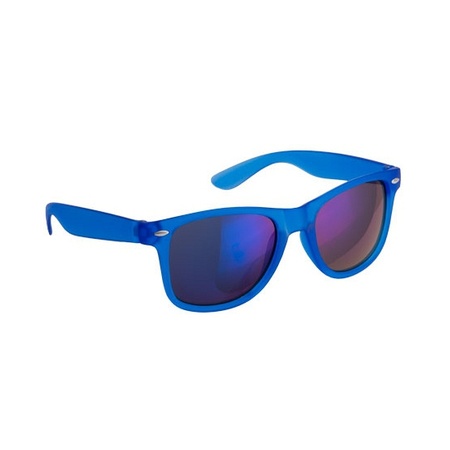 Trendy sunglasses blue with mirror glasses