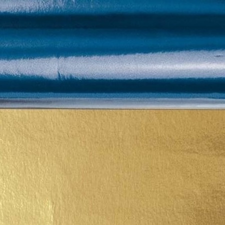 Aluminium folie kerst blauw/goud 50 x 80 cm