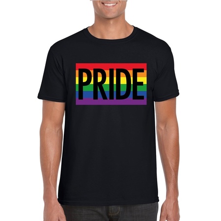 Rainbow shirt black Pride men